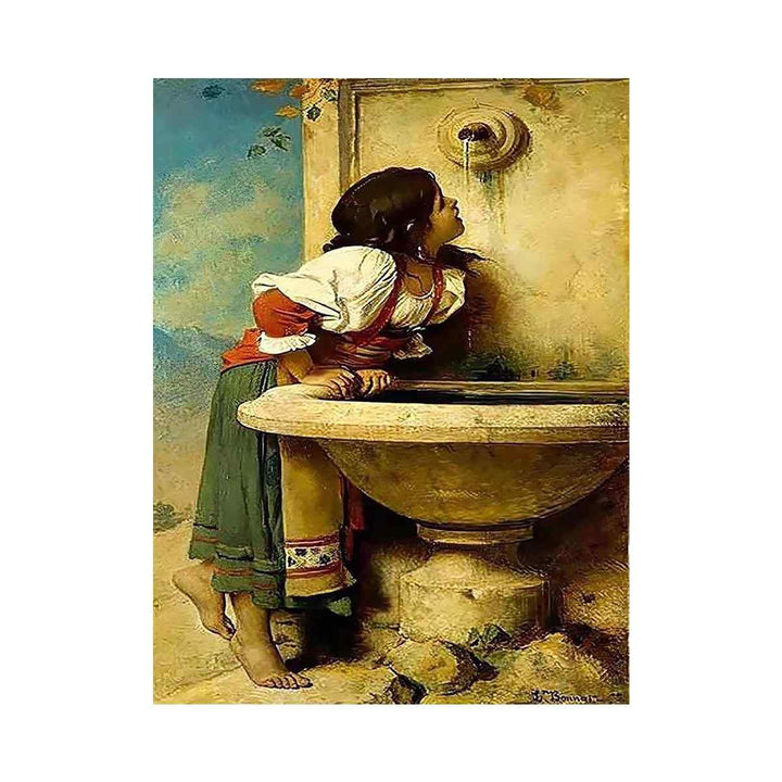 Roman Girl at a Fountain
