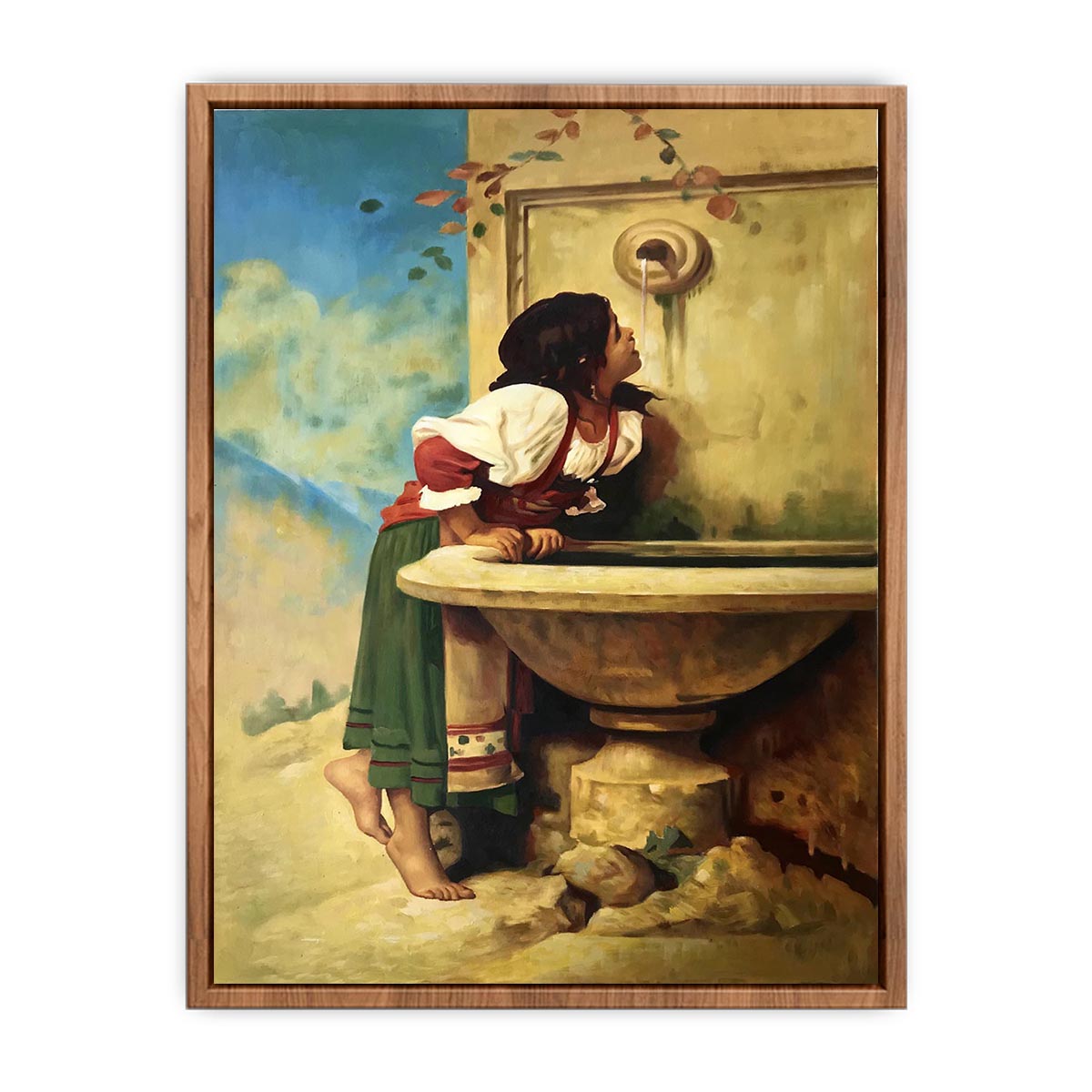 Roman Girl at a Fountain  Poster