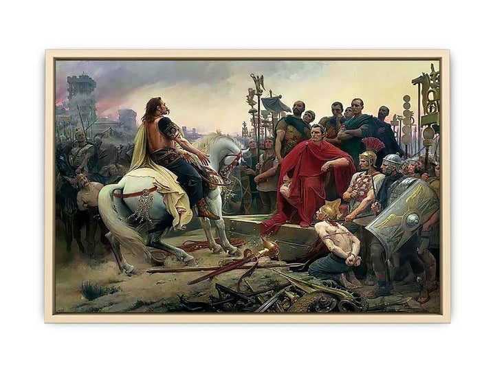 Vercingetorix throws down his arms at the feet of Julius Caesar  Art Print