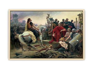 Vercingetorix throws down his arms at the feet of Julius Caesar  Art Print