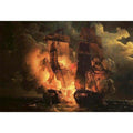 Battle Between the French Frigate Arethuse and the English Frigate Amelia by Louis Philippe Crepin