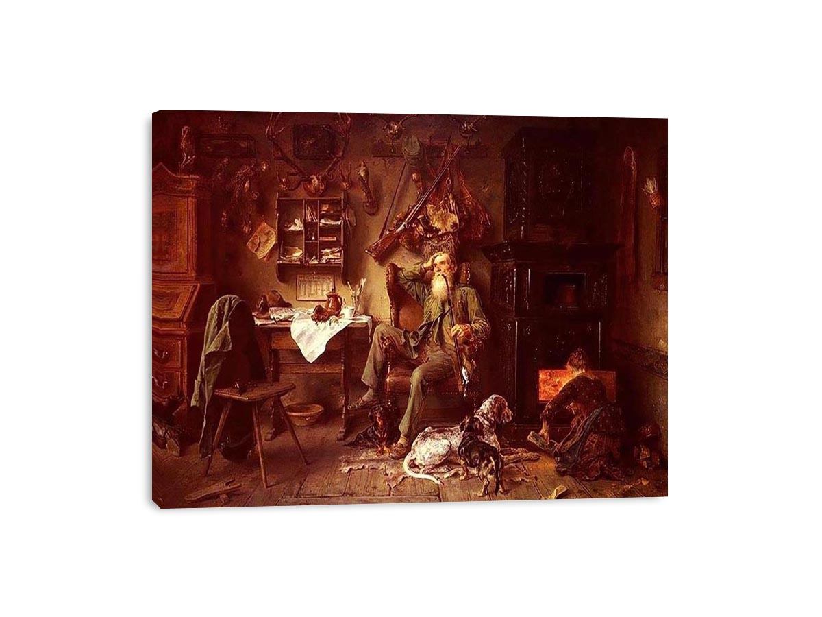 A Forester at Home by Ludwig Knaus Painting