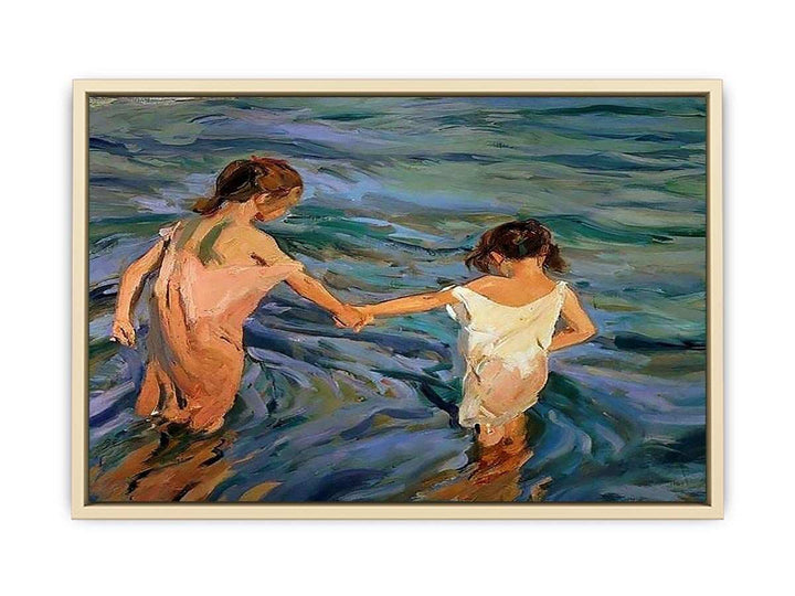 Children in the Sea by Joaquin Sorolla y Bastida  Art Print