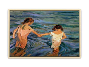Children in the Sea by Joaquin Sorolla y Bastida  Art Print