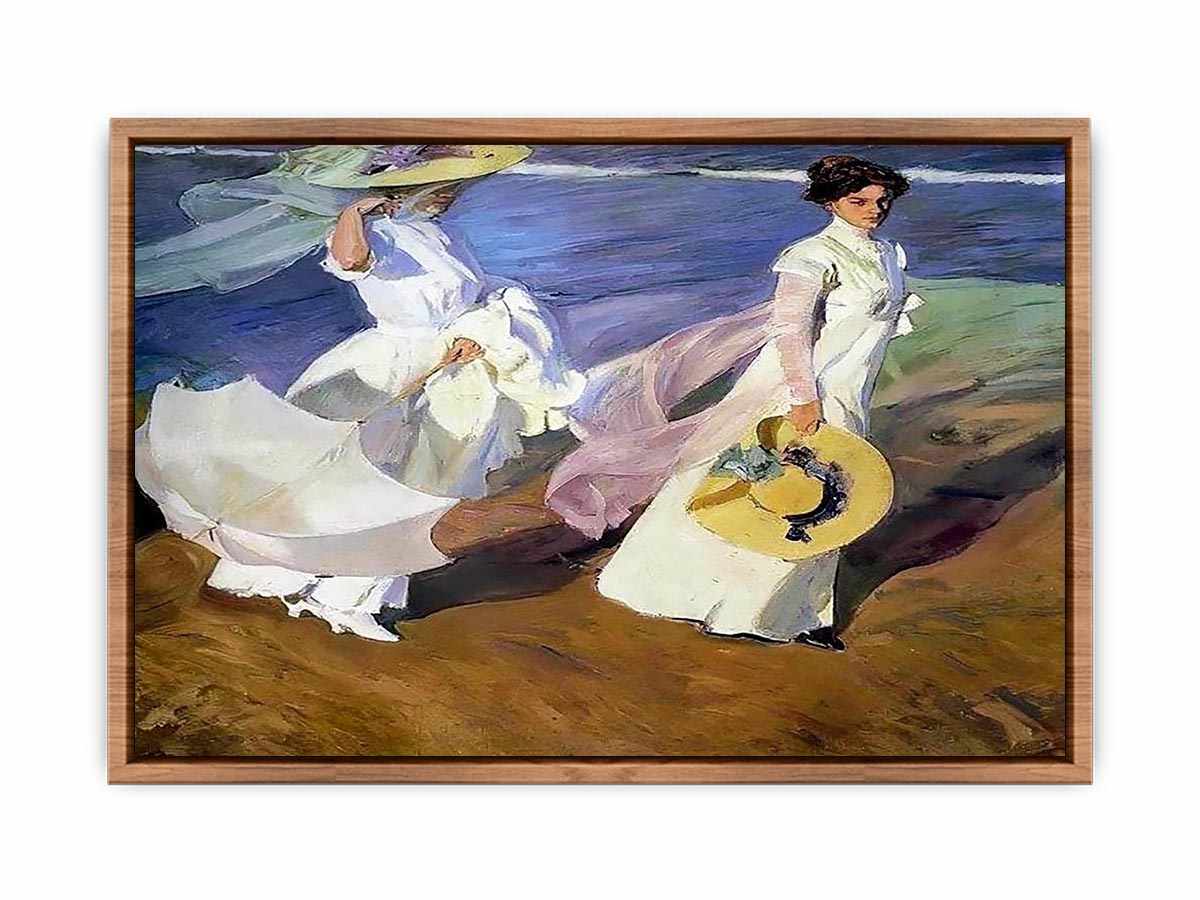 Strolling along the Seashore  Poster