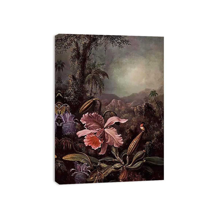 Orchids Passion Flowers And Hummingbird  Painting