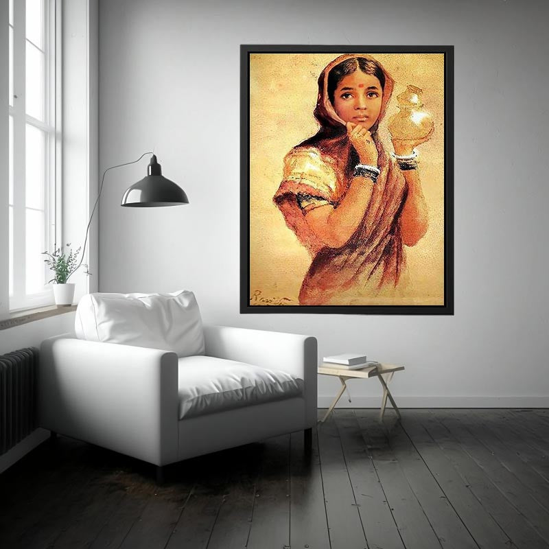 The Milkmaid by Raja Ravi Varma Painting