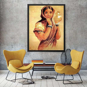 The Milkmaid by Raja Ravi Varma  Painting