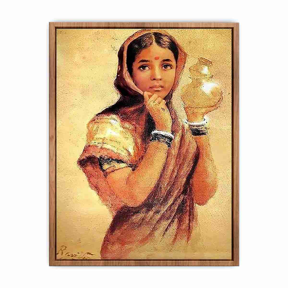 The Milkmaid by Raja Ravi Varma  Poster