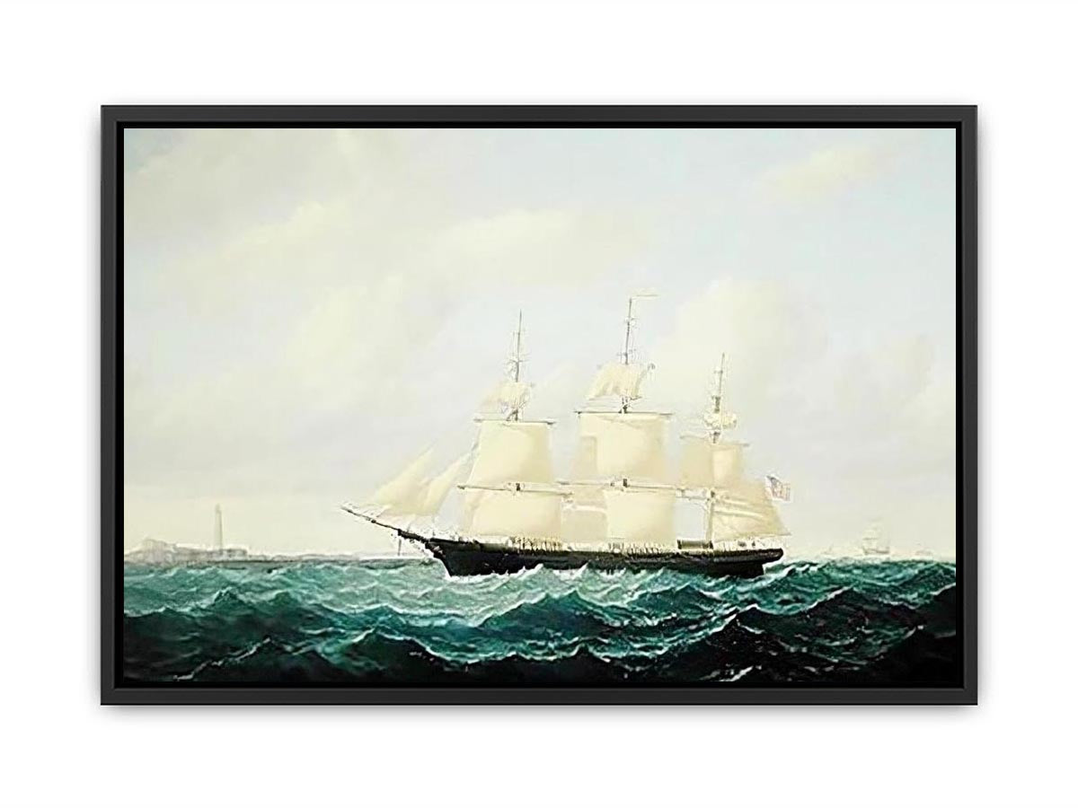 Dashing Wave' clipper ship off Boston Light Canvas Print