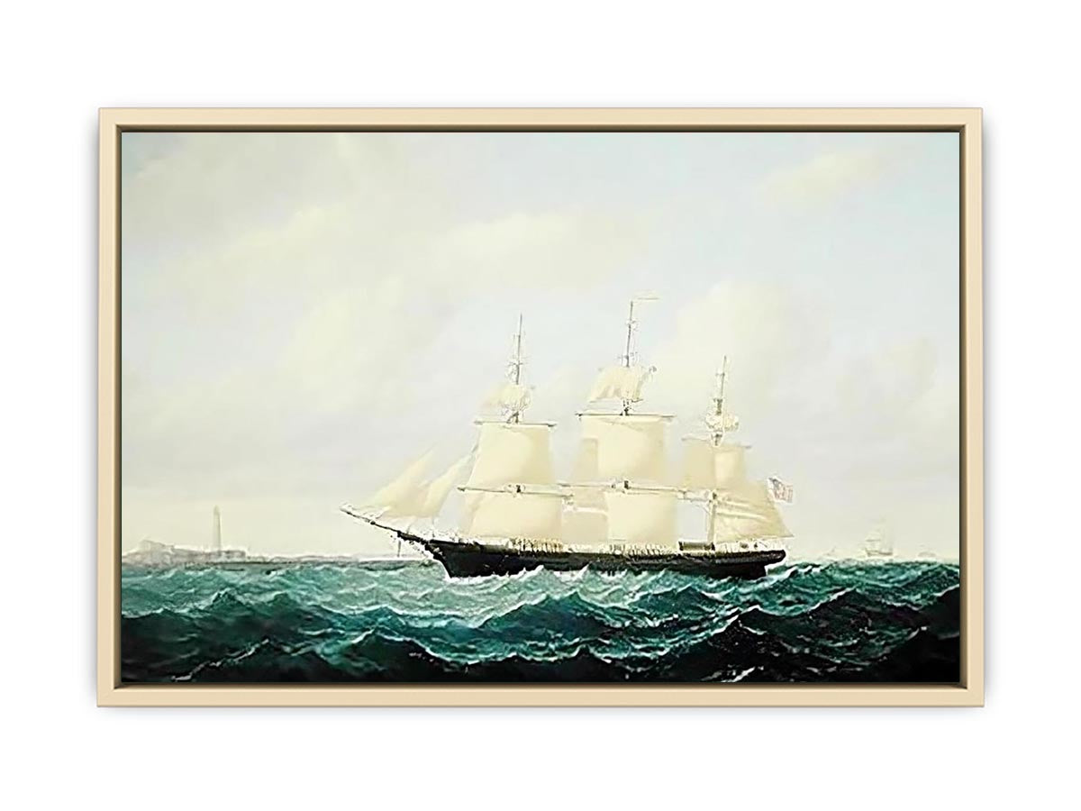 Dashing Wave' clipper ship off Boston Light  Art Print