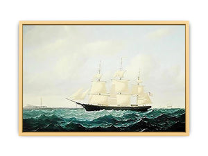 Dashing Wave' clipper ship off Boston Light Streched canvas