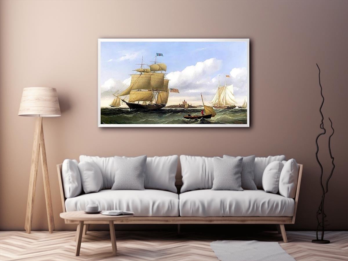 The Whaleship "Emma C. Jones" off Round Hills, New Bedford by William Bradford Painting
