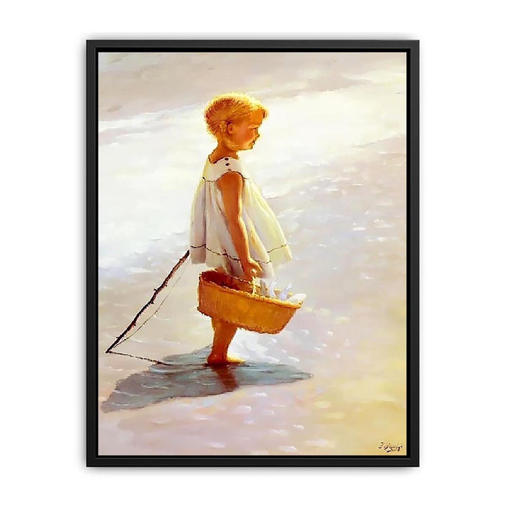 Young Girl On A Beach Canvas Print