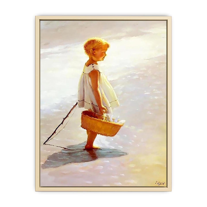 Young Girl On A Beach  Art Print