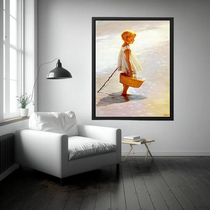 Young Girl On A Beach Painting