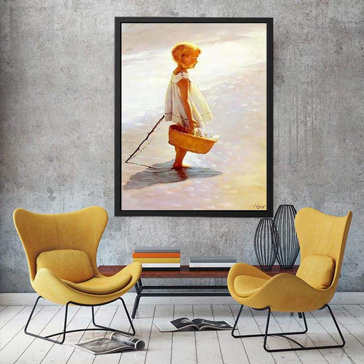 Young Girl On A Beach  Painting
