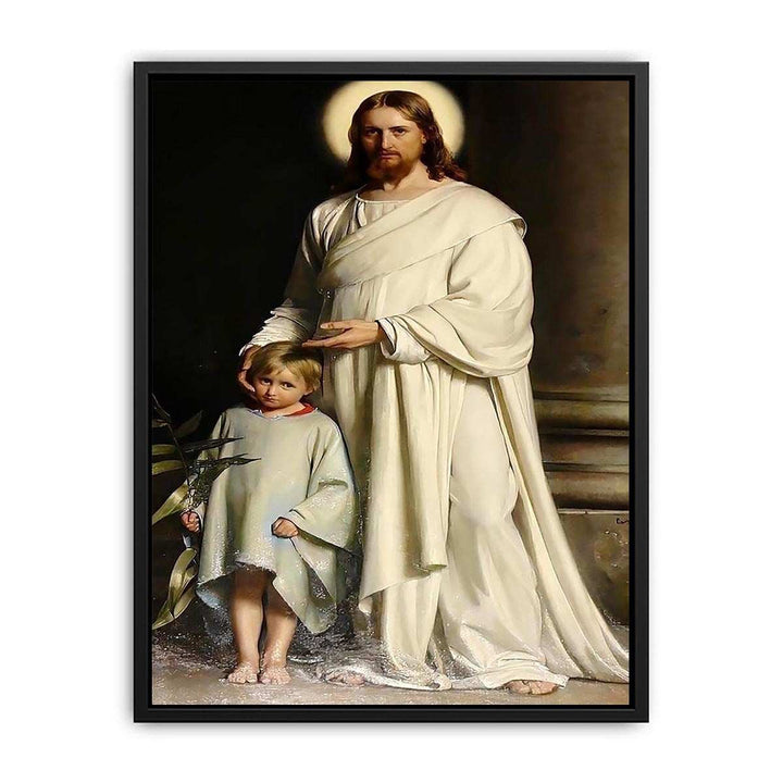 Christ and a Boy Canvas Print