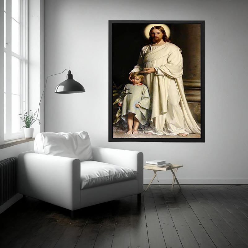 Christ and a Boy by Carl Heinrich Bloch Painting
