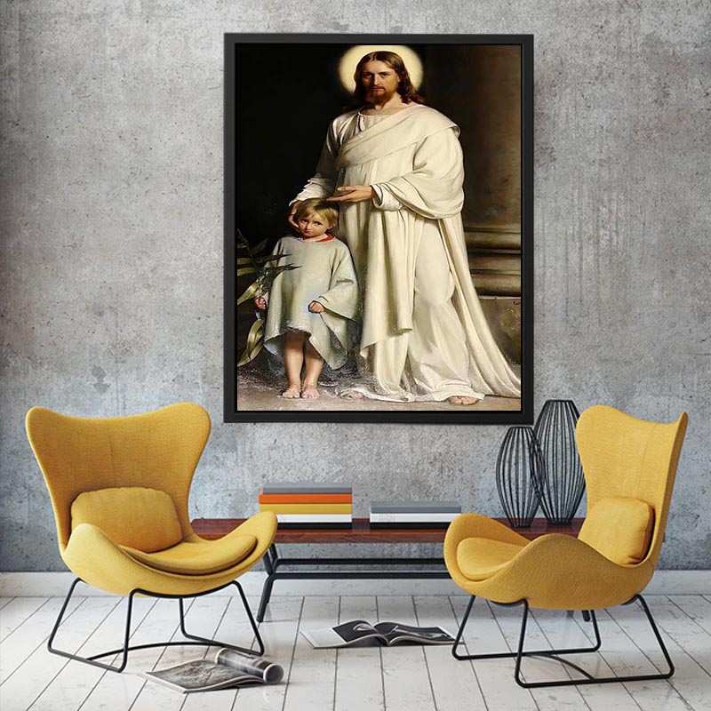 Christ and a Boy by Carl Heinrich Bloch Painting
