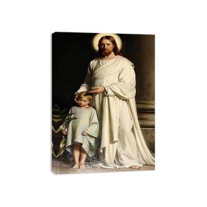 Christ and a Boy by Carl Heinrich Bloch Painting
