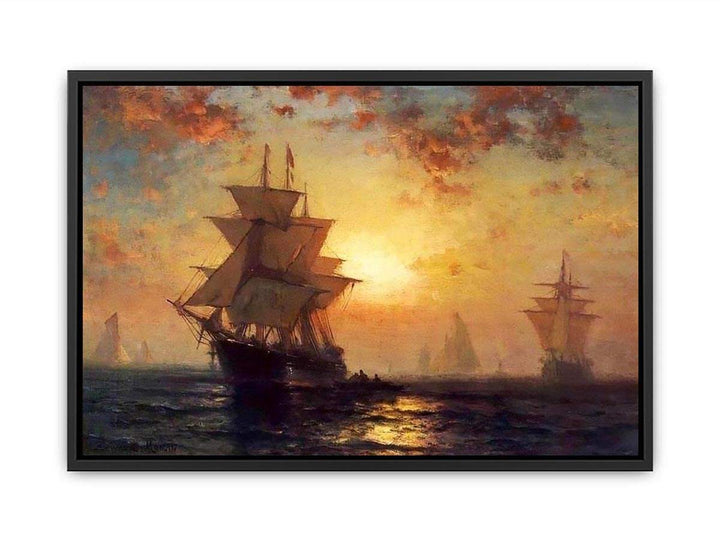 Ships at Night Canvas Print
