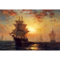 Ships at Night by Edward Moran
