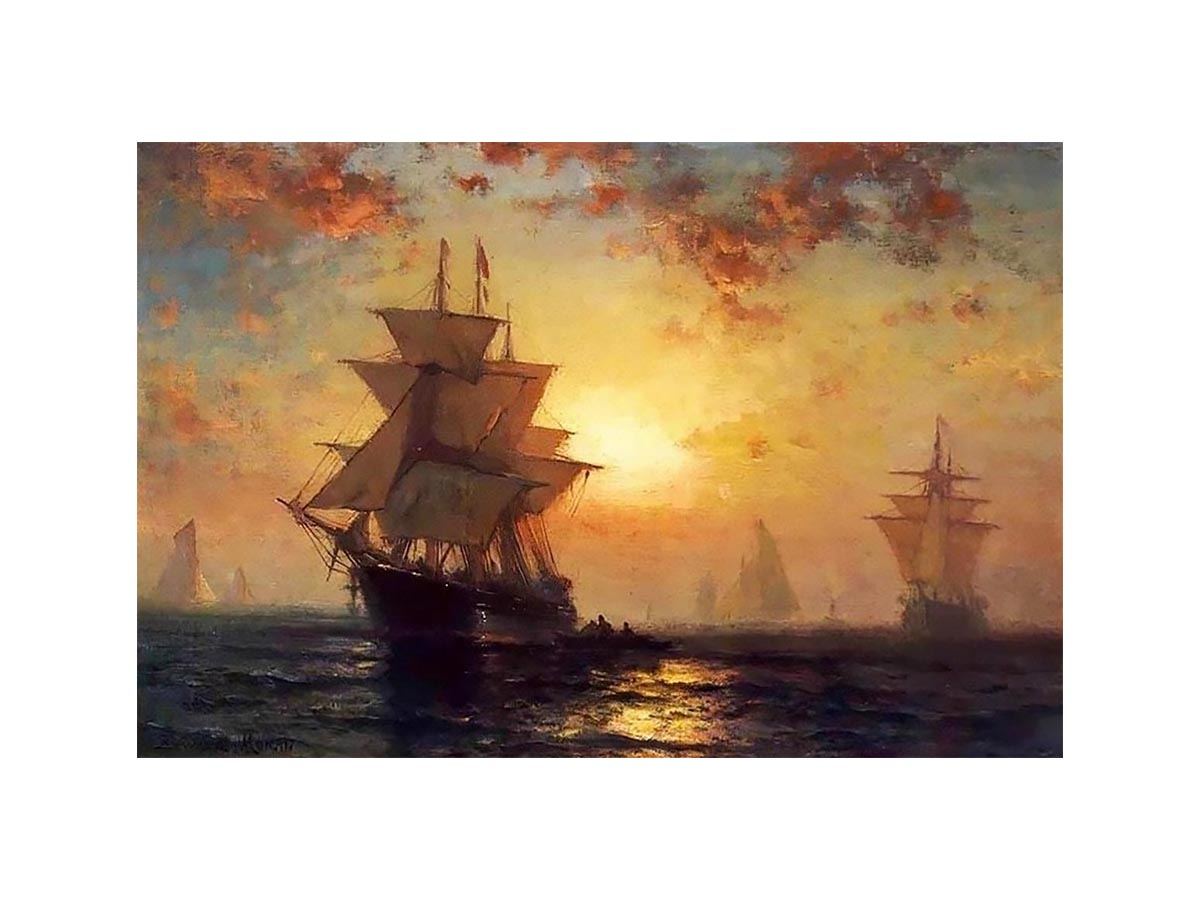 Ships at Night by Edward Moran
