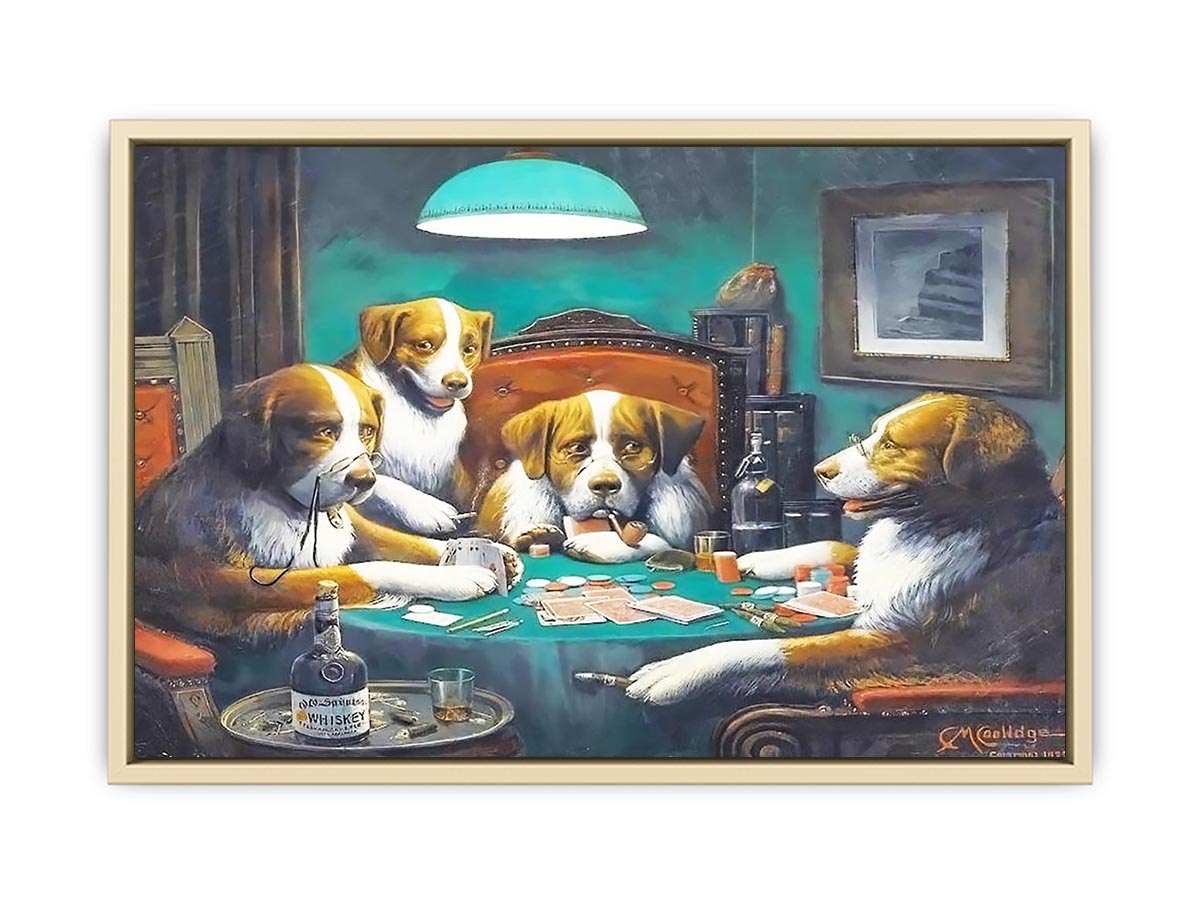 Dogs Playing Poker Painting  Art Print