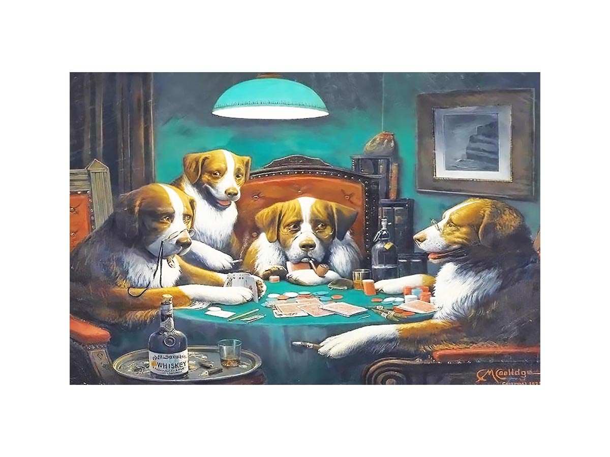 Dogs Playing Poker by Cassius Marcellus Coolidge Painting