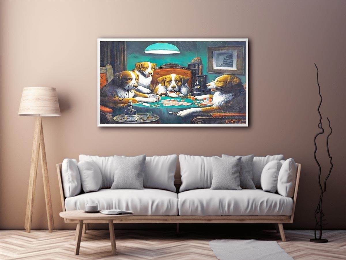 Dogs Playing Poker by Cassius Marcellus Coolidge Painting