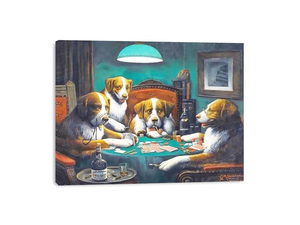 Dogs Playing Poker by Cassius Marcellus Coolidge Painting