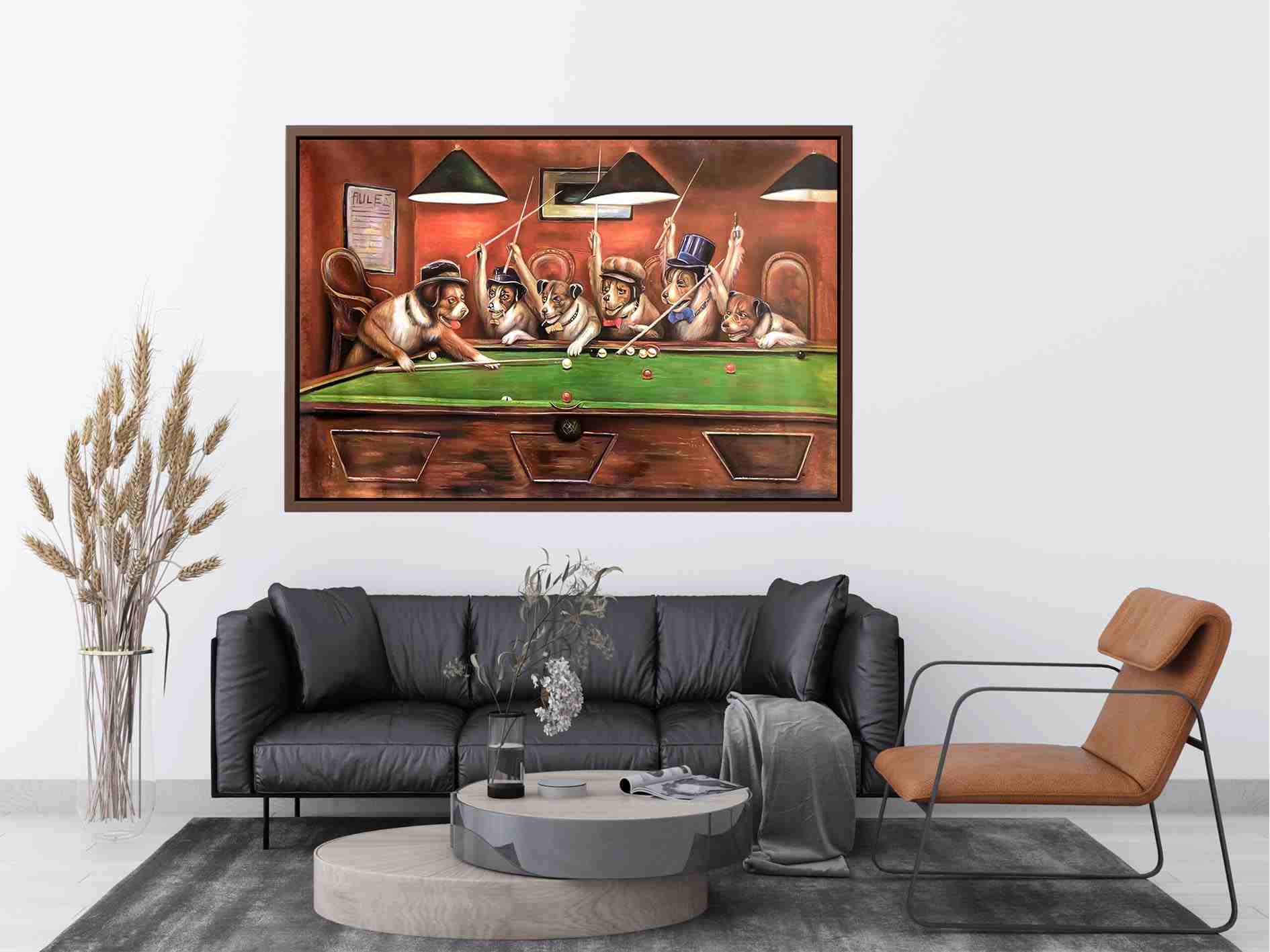 Dogs Playing Pool by Cassius Marcellus Coolidge Painting