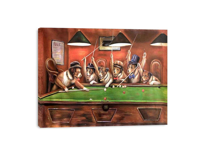 Dogs Playing Pool  Painting