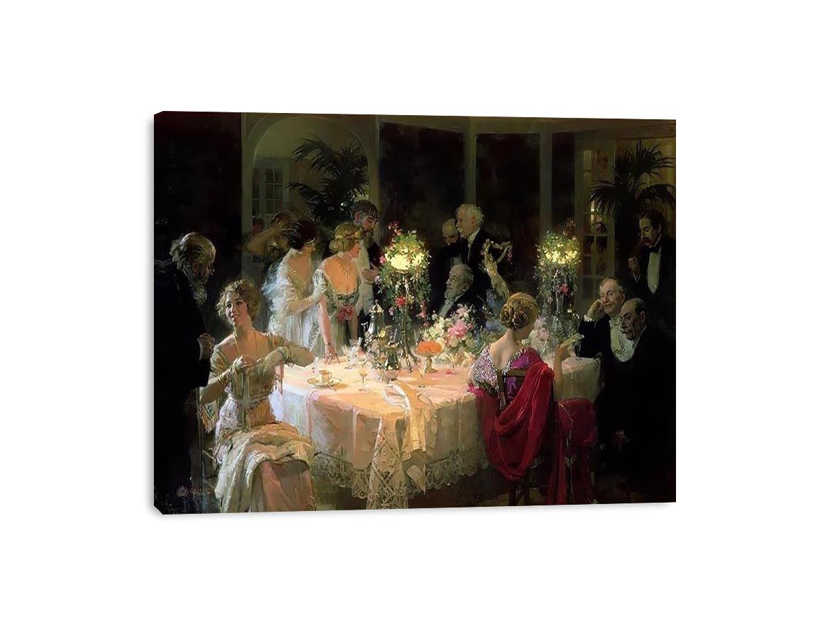 The End of Dinner by JULES ALEXANDRE GRUN Painting