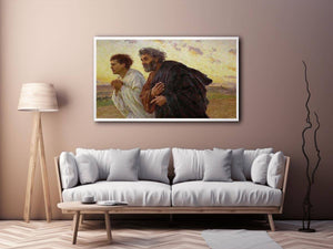 Peter and John Running to the Tomb by EUGENE BURNAND Painting