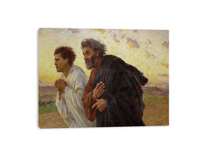 Peter and John Running to the Tomb by EUGENE BURNAND Painting