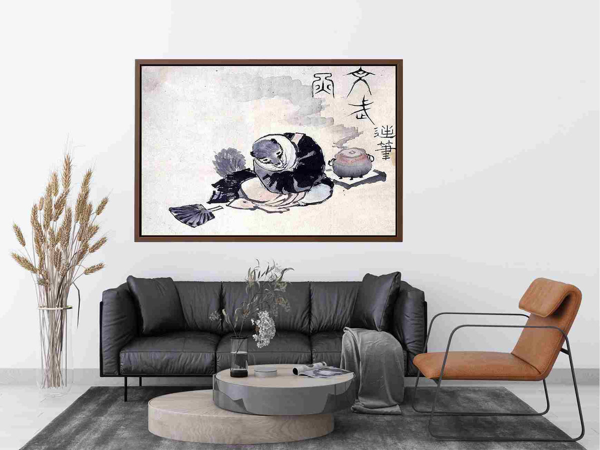 The Tea Kettle Raccoon by Yoshitoshi onogawa Painting 