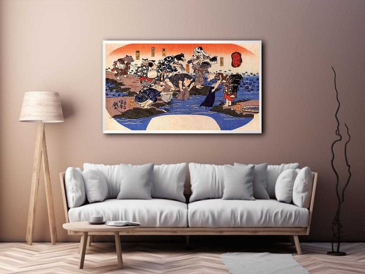 Animals dyeing fabrics  Painting