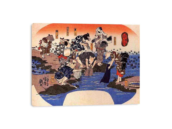 Animals dyeing fabrics  Painting