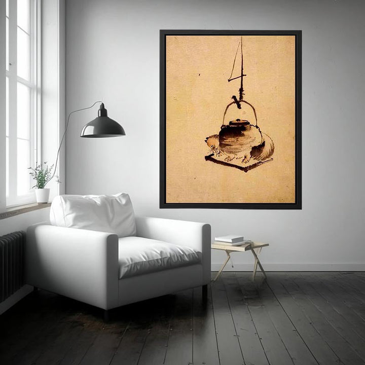 Hokusai tanuki tea kettle Painting