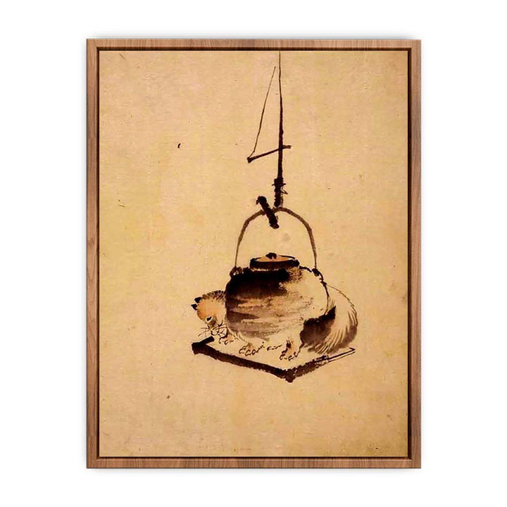 Hokusai tanuki tea kettle  Poster
