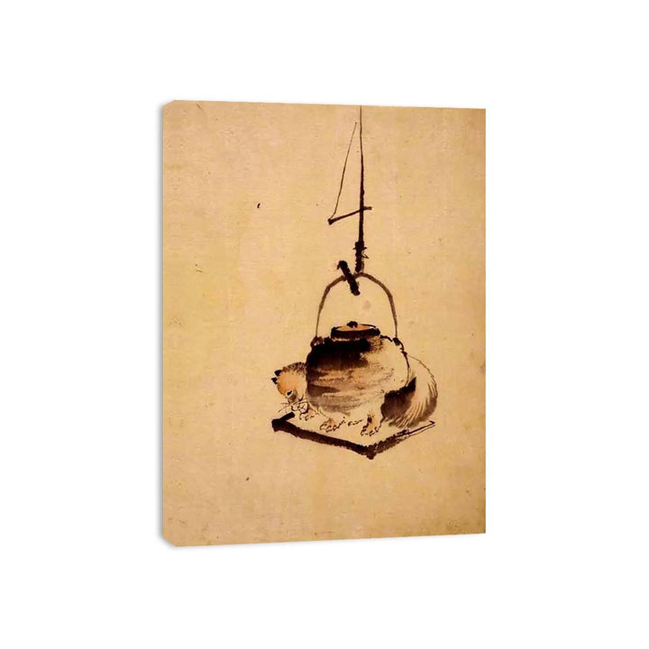 Hokusai tanuki tea kettle  Painting