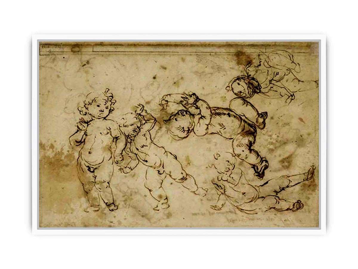 five naked children Framed Print