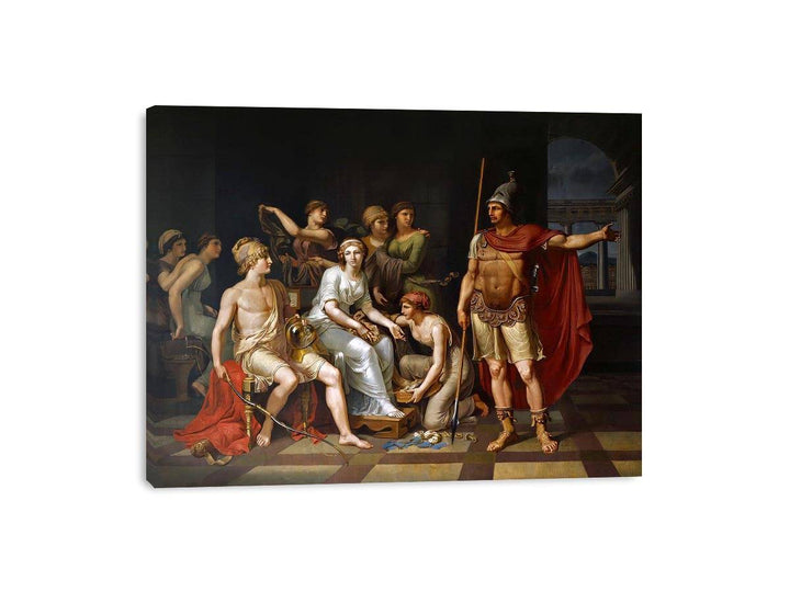 Hector Admonishes Paris  and Exhorts Him to Go to War  Painting