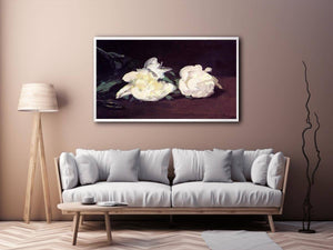 Branch of White Peonies and Secateurs by Edouard Manet Painting 