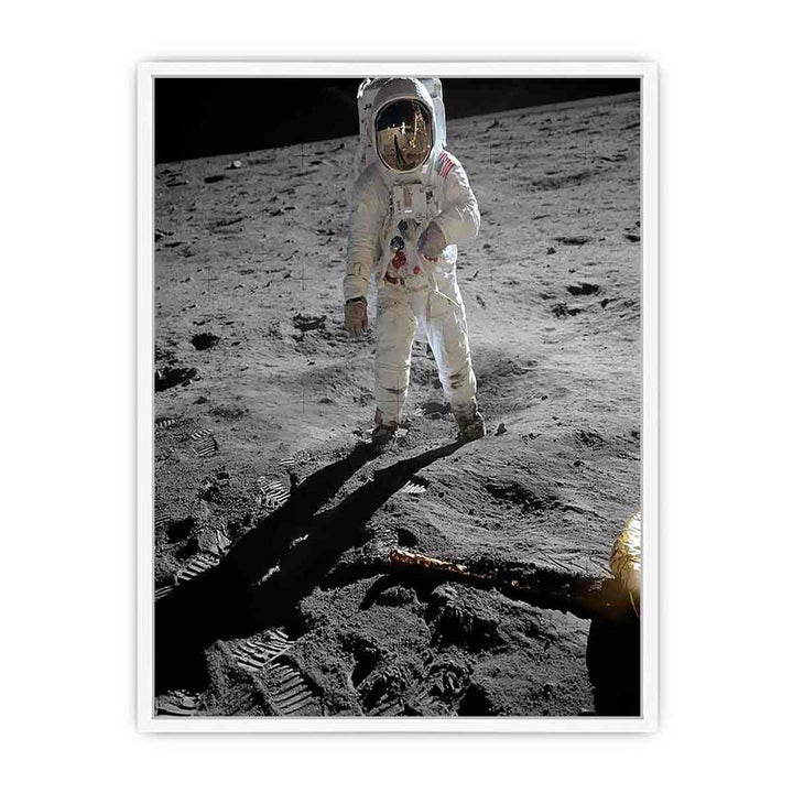 Astronaut Walk on Moon Framed Print