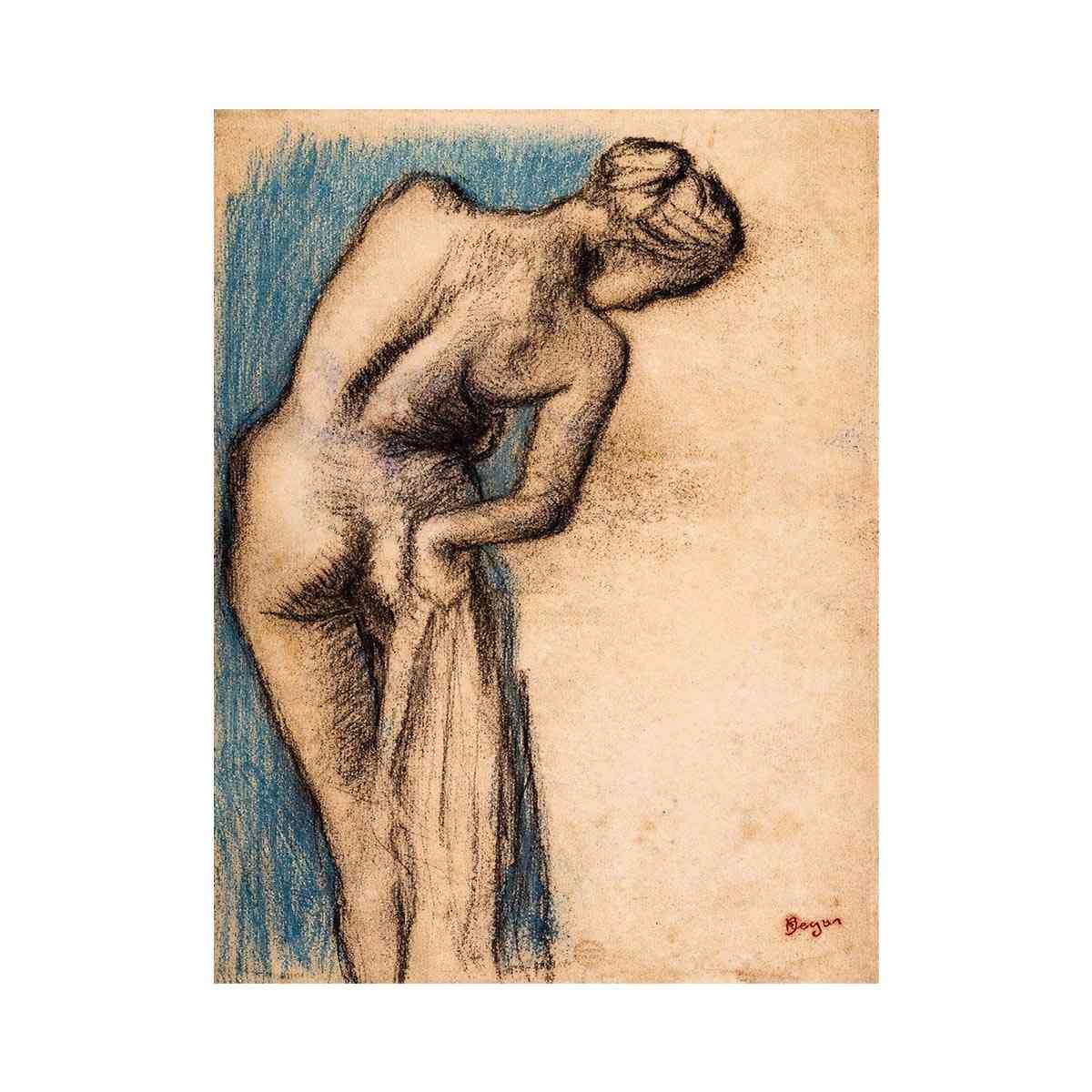 Bathing Nude Blue By Edgar Degas
