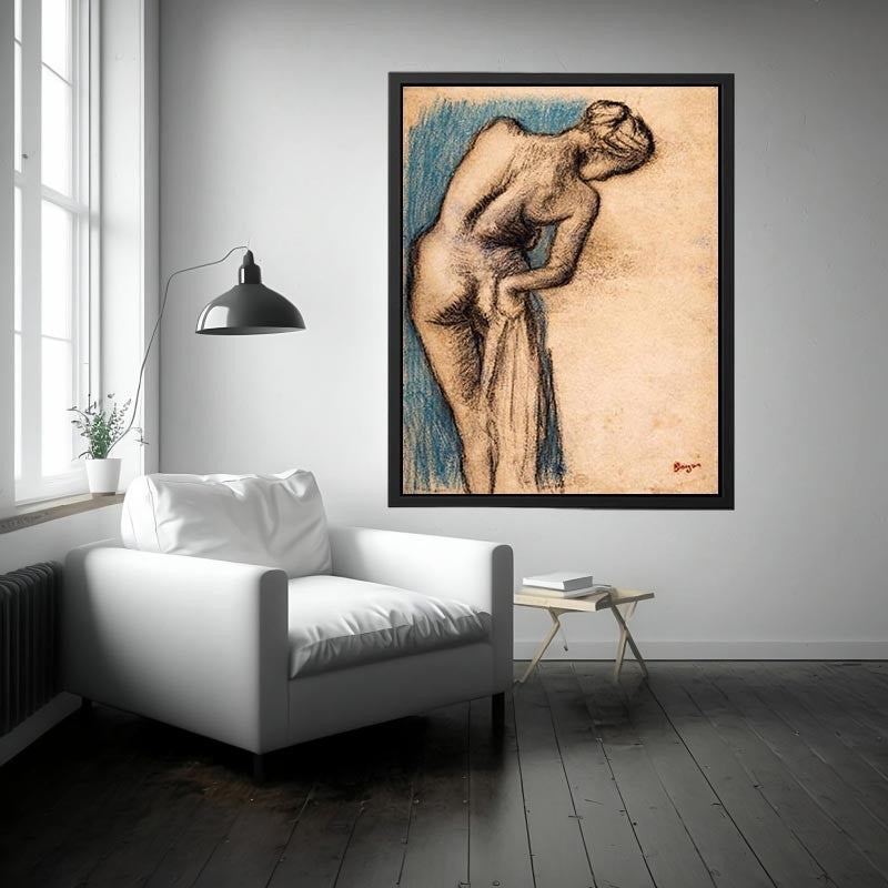 Bathing Nude Blue By Edgar Degas