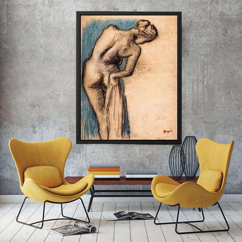 Bathing Nude Blue By Edgar Degas